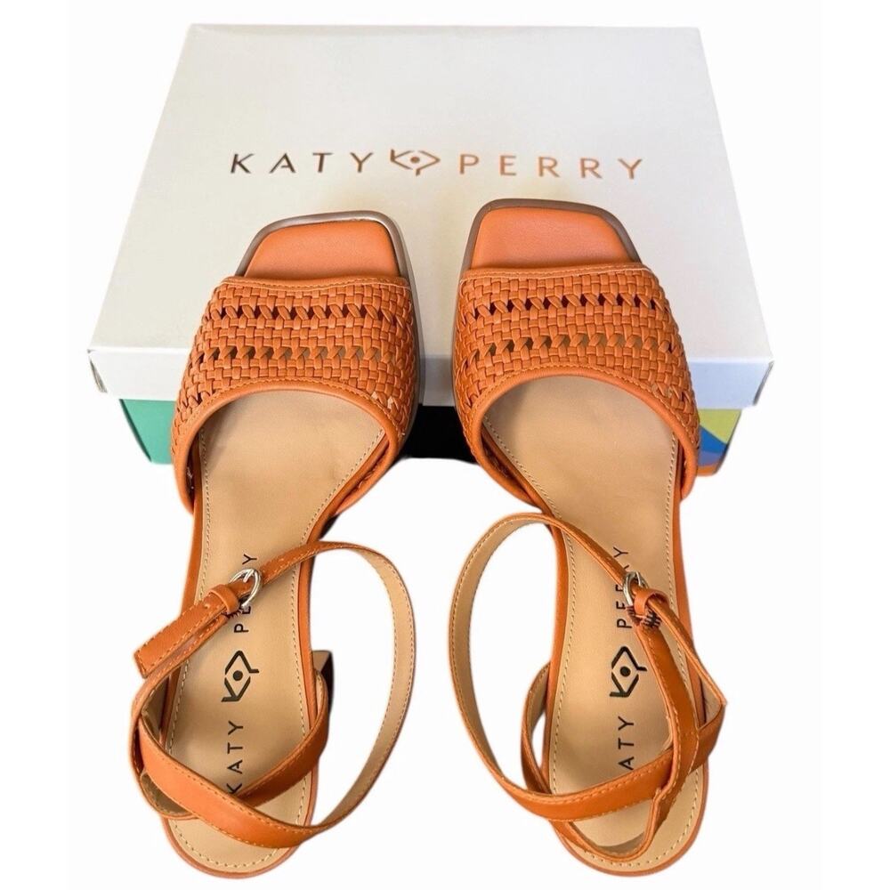 Katy Perry The Steady Ginger Biscuit Woven Platform Heels Ankle Strap Sandal 8.5 - Picture 7 of 14